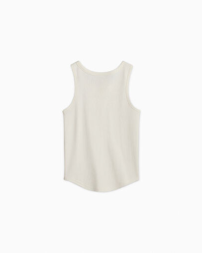 Ribbed Henley Tank Egret, Back View
