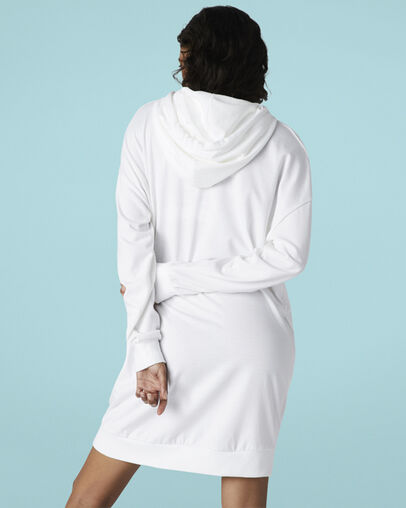 Oversized Pullover Hooded White, Back View