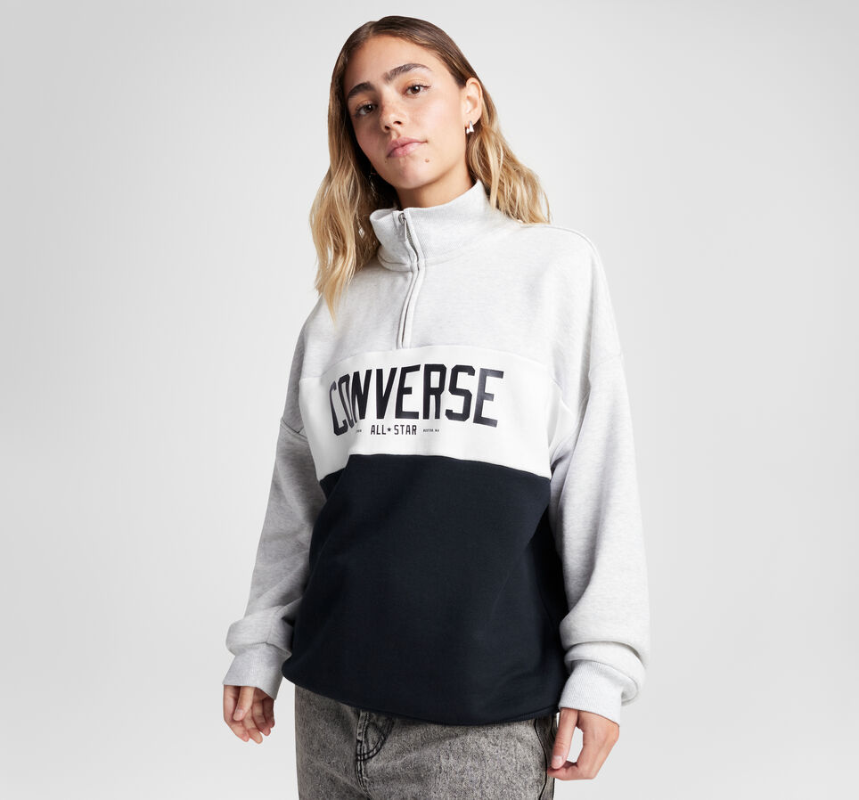 Half-Zip Colorblocked Pullover Converse Black