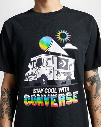 Snow Cone Graphic Loose Fit T-Shirt Converse Black, Detail View