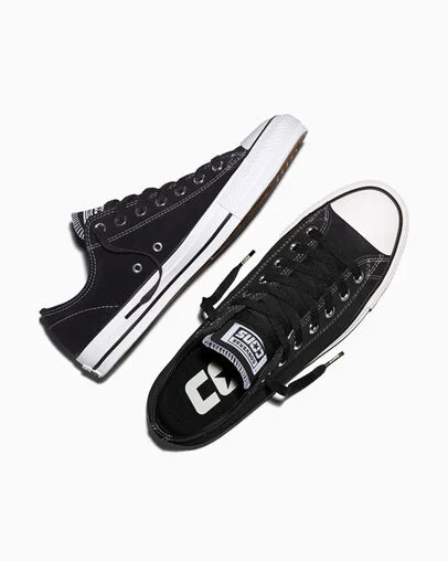 CONS Chuck Taylor All Star Pro Suede Black/Black/White, Angled View