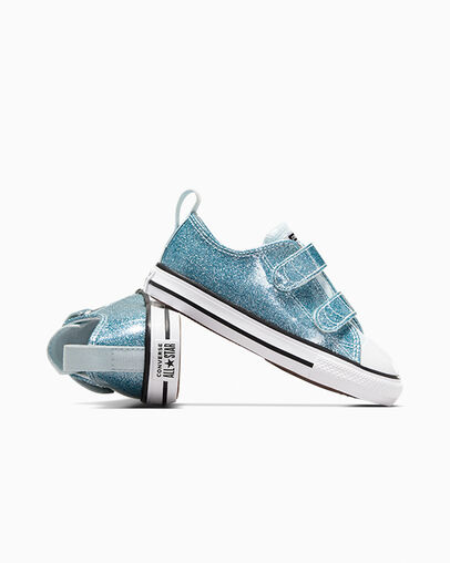 Chuck Taylor All Star Glitter Winter Slay Blue /White/Black, Detail Angle View