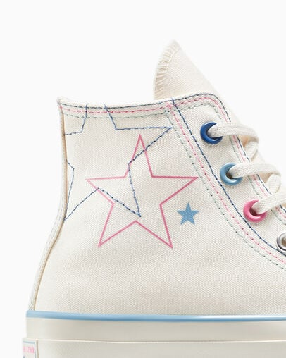 Chuck 70 Stars Egret/Oops Pink/Infinity Pool, Detail Angle View