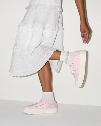 Chuck Taylor All Star Lift Platform Beads New Found Bloom Pink/Egret/Egret, Outer Side View