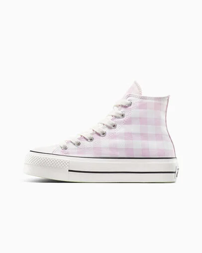 Chuck Taylor All Star Lift Platform Gingham Vintage White/Summit Pink, Inner Side View