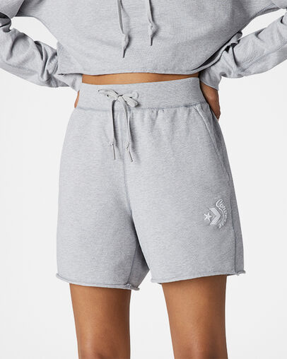 Essentials Lightweight Womens Shorts Light Grey Heather, Front View