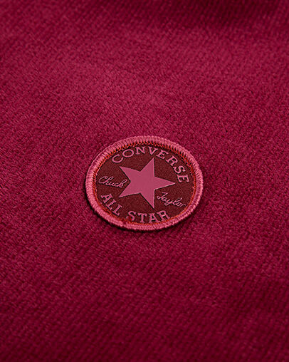 Ribbed Velour Full-Zip Hoodie Sporty Berry