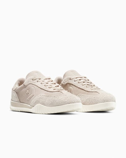 Run Star Trainer Colorful Suede Papyrus/Papyrus/Egret, Top and Side View