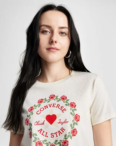 Valentine's Day Patch T-Shirt Converse Egret