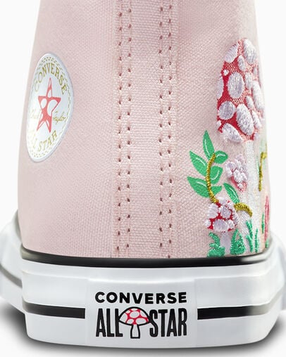 Chuck Taylor All Star Embroidered Mushroom Blush Hush Pink /Firestormed/White, Detail Angle View