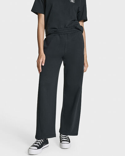 Barrel Leg Sweatpants Black, Back View