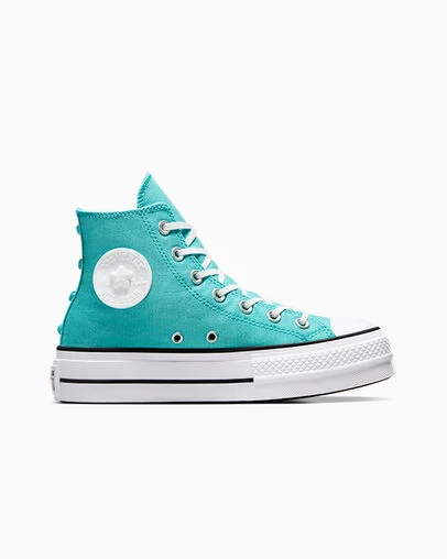 Chuck Taylor All Star Lift Platform Stars Ocean Drip/White/Black, Outer Side View