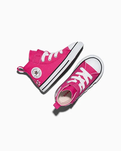 Chuck Taylor All Star Easy-On Cherry Blossoms Rough Raspberry/White/Black, Angled View