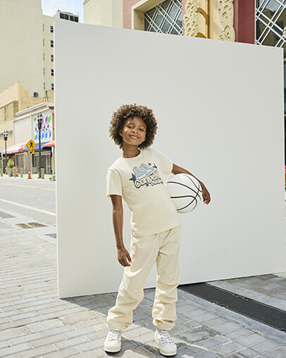 High-Rise Parachute Pants Natural Ivory