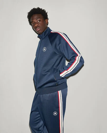 Chuck Taylor Patch Relaxed Zip-Up Jacket Converse Navy, Back View