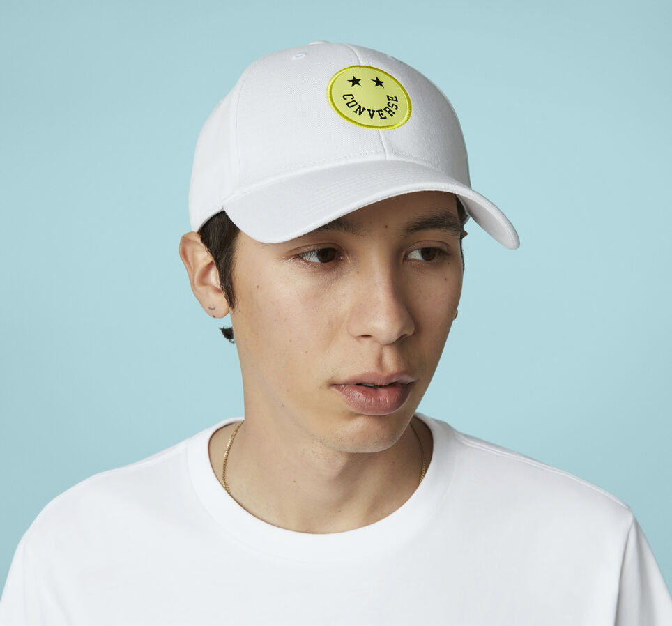 Happy Camper Baseball Cap White