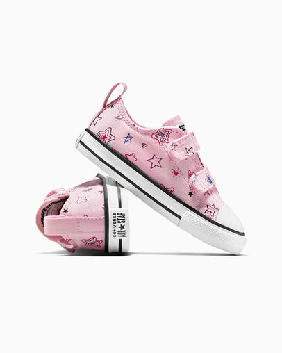 Chuck Taylor All Star Easy-On Doodles Pink Frosting/Red/My Jam, Detail Angle View