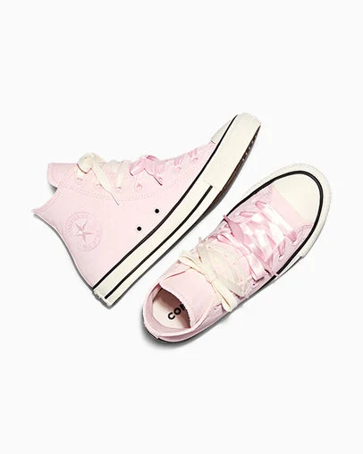 Chuck Taylor All Star Peached Canvas Decade Pink/Egret/Black, Angled View