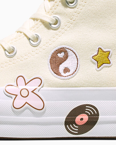 Chuck Taylor All Star Lift Platform Retro Appliqu&eacute;s Egret/White/Black