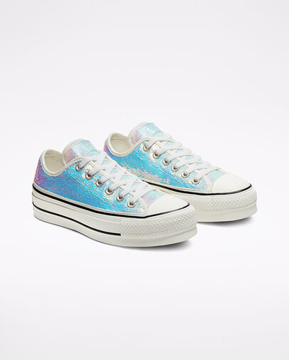 Mini Sequins Chuck Taylor All Star Platform Silver/Vintage White/Black