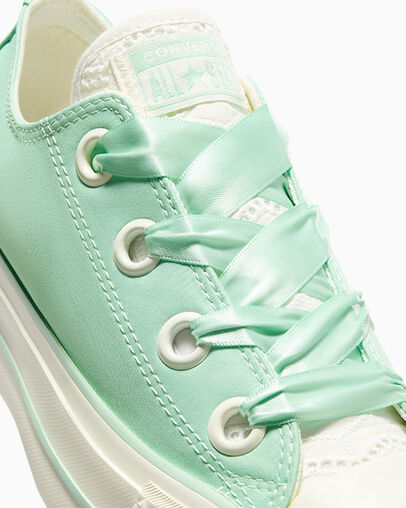 Chuck Taylor All Star Lift Matte Satin Sticky Aloe Green/Egret/Egret, Detail Angle View