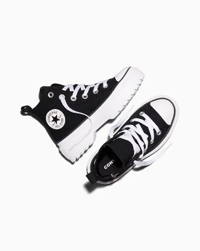 Chuck Taylor All Star Lugged Lift Platform Canvas Black/Black/White, Angled View