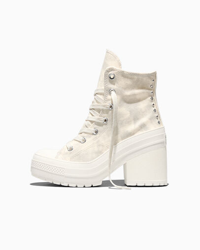 Chuck 70 De Luxe Heel Washed Denim Barely Grey/Egret/Barely Grey, Inner Side View