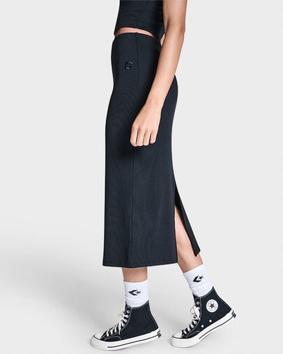 Box Star Midi Skirt Converse Black, Back View