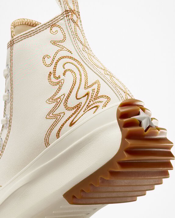 Run Star Hike Platform Western Embroidery Women's High Top Shoe