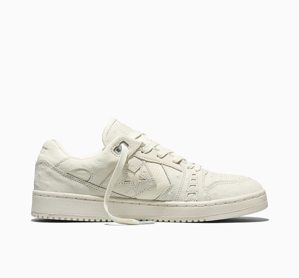 CONS AS-1 Pro Faux Ostrich Leather Egret/Classic Ecru/Silver