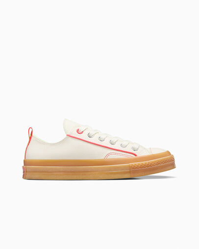 Chuck 70 Retro Hoops Egret/Gum/Watermelon Slushy, Outer Side View