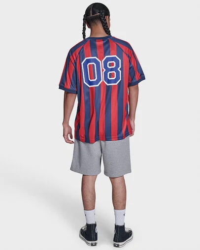 Striped Relaxed Soccer Jersey Converse Red Multi, Detail View