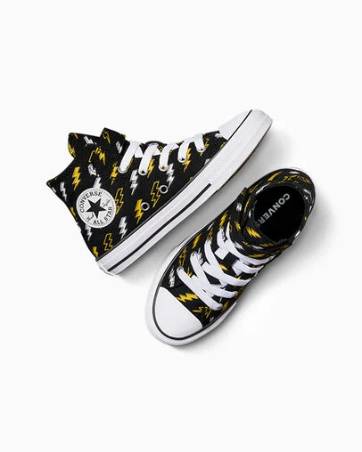 Chuck Taylor All Star Electric Bolt Easy-On Black/Golden Wren/Ghost Town, Angled View