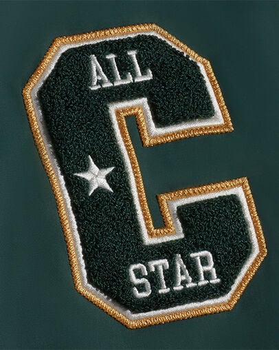 Retro Color Blocked Coaches Jacket Green Envy, Full Body View