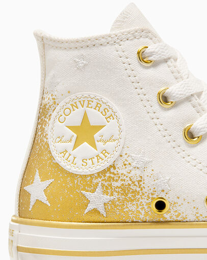 Chuck Taylor All Star EVA Lift Platform Gold Stars Big Kids High Top Chuck Taylor All Star EVA Lift Platform Gold Stars Big Kids High Top