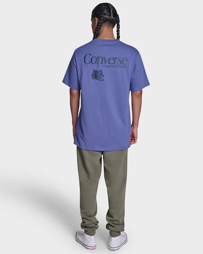 Hanging Shoes T-Shirt Indigo Storm, Detail View