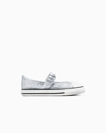 Chuck Taylor All Star Dainty Mary Jane Disco Glitter Easy On Barely Grey/White/Black, Outer Side View
