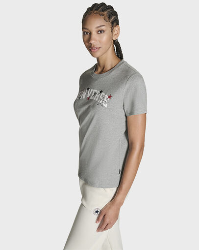 Stars T-Shirt Vintage Grey Heather, Full Body View