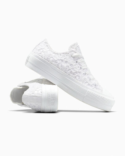 Chuck Taylor All Star Lift Platform Lace White/White/White, Detail Angle View