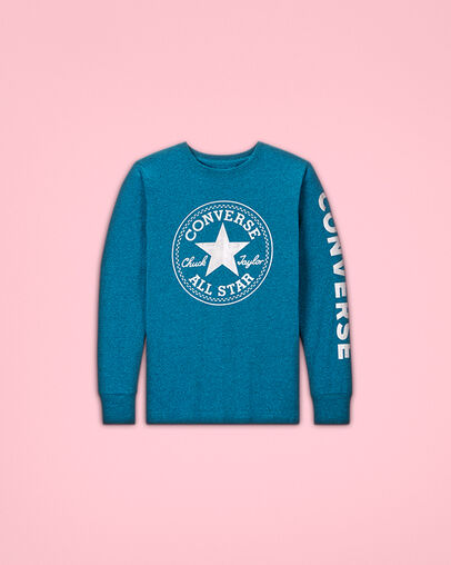 Foil Chuck Taylor Patch Long Sleeve Tee Tropical Teal Heather