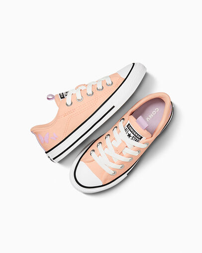 Chuck Taylor All Star Butterflies Soft Peach/Grape Fizz/White, Angled View