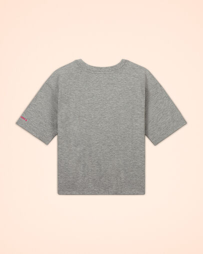 Signature Repeat Boxy Tee Dk Grey Heather