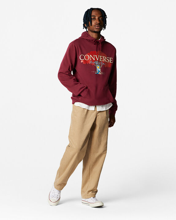 burgundy converse hoodie