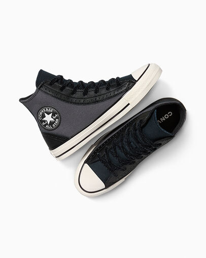 Chuck Taylor All Star Fleece Lined Dark Matter/Black/Egret, Angled View