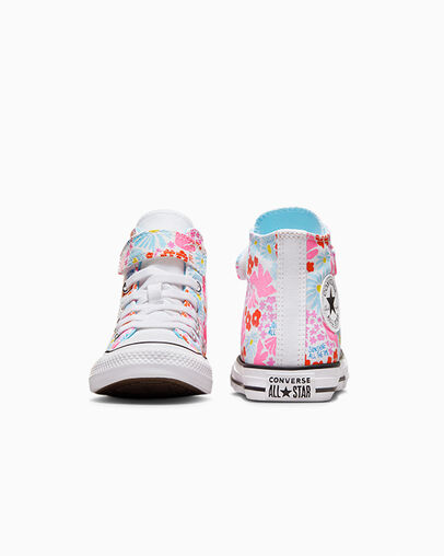 Chuck Taylor All Star Easy On Floral White/True Sky/Oops Pink, Heel View