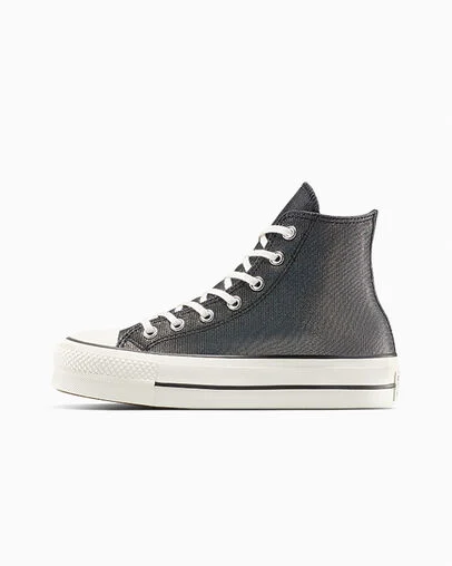 Chuck Taylor All Star Lift Platform Sparkle Black/Black/Egret, Inner Side View