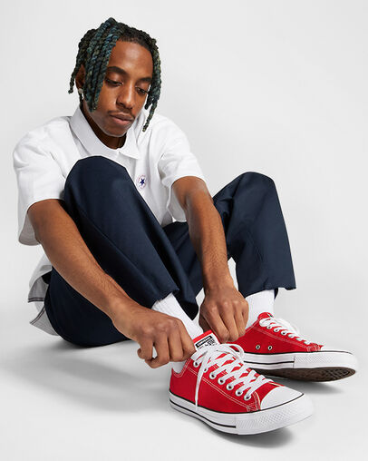 Chuck Taylor All Star Canvas Red, On Foot Shot 2