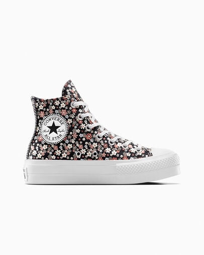 Chuck Taylor All Star Lift Platform Petite Petals Total Eclipse/White, Outer Side View