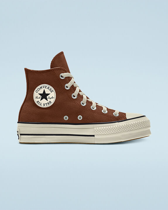 brown leather platform converse