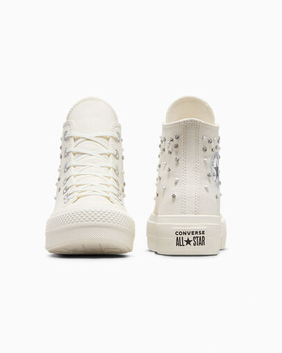 Chuck Taylor All Star Lift Y2K Gems Egret/Black/Egret, Heel View